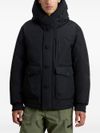 woolrich - Black parka with embroidered logo - 5