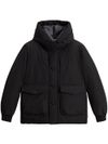 woolrich - Black parka with embroidered logo