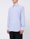 barba - White and blue cotton shirt - 1