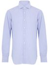 barba - White and blue cotton shirt