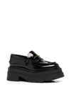 alexander wang - Shiny leather loafers with logo - 2