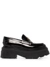 alexander wang - Shiny leather loafers with logo