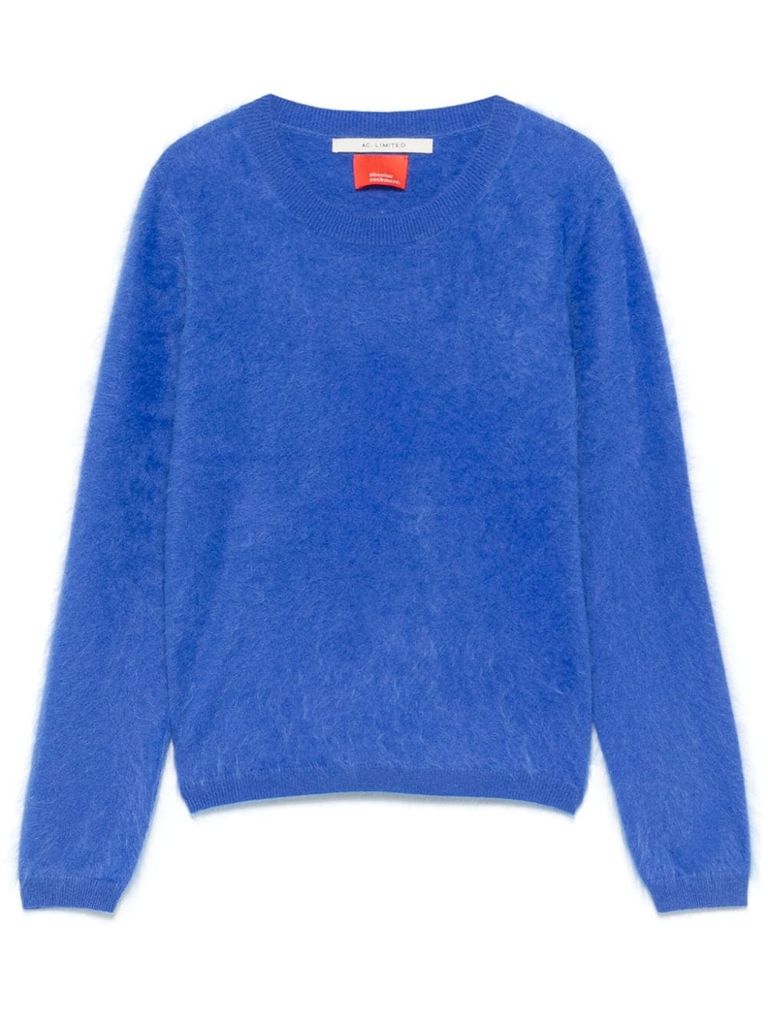 Shop Absolut Cashmere Blue Cashmere Crewneck Sweater