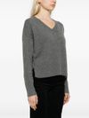 absolut cashmere - Maglione in cashmere grigio con scollo a V - 4