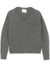 absolut cashmere - Maglione in cashmere grigio con scollo a V