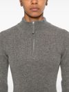 absolut cashmere - Maglione in cashmere grigio a collo alto con zip - 2