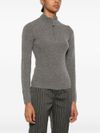 absolut cashmere - Maglione in cashmere grigio a collo alto con zip - 3