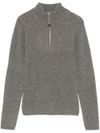 absolut cashmere - Maglione in cashmere grigio a collo alto con zip