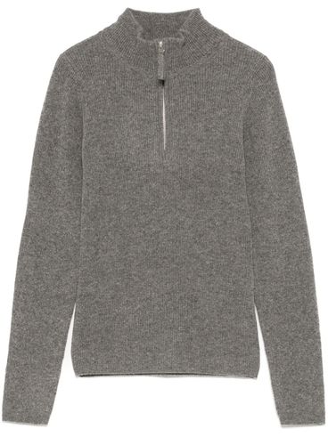 ABSOLUT CASHMERE - Maglione in cashmere grigio a collo alto con zip