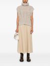 antonelli - Beige knitted high-neck wool vest - 4