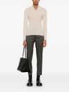 absolut cashmere - Beige cashmere turtleneck sweater with zip - 4