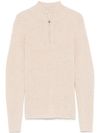 absolut cashmere - Beige cashmere turtleneck sweater with zip