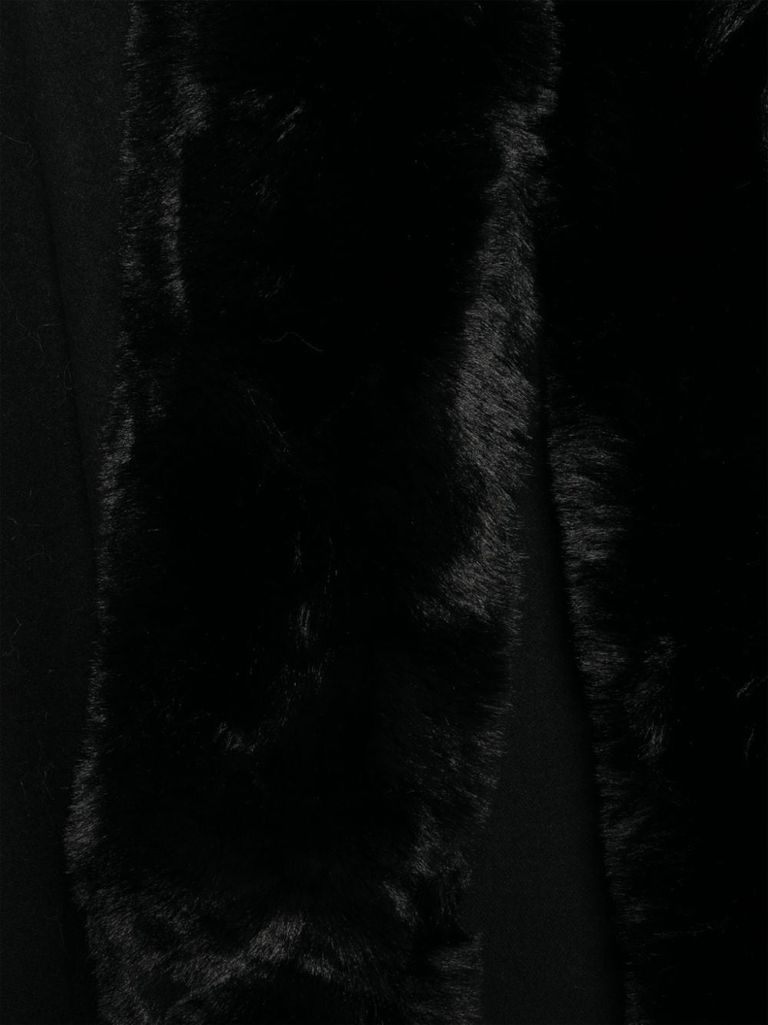 Shop Blugirl Scarf With Fur And Fringes In Black