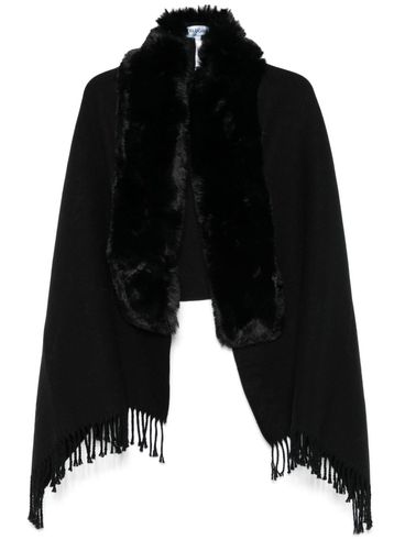 BLUGIRL - Scarf with fur and fringes