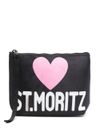 mc2 saint barth - Black St. Moritz clutch with heart