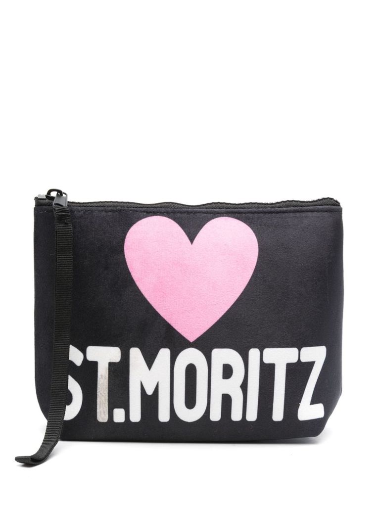 Mc2 Saint Barth Black St. Moritz Clutch With Heart