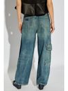 ganni - Jeans in cotone a gamba ampia effetto vissuto - 4