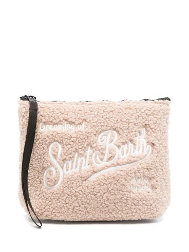 MC2 SAINT BARTH - Beige wool-effect clutch with logo