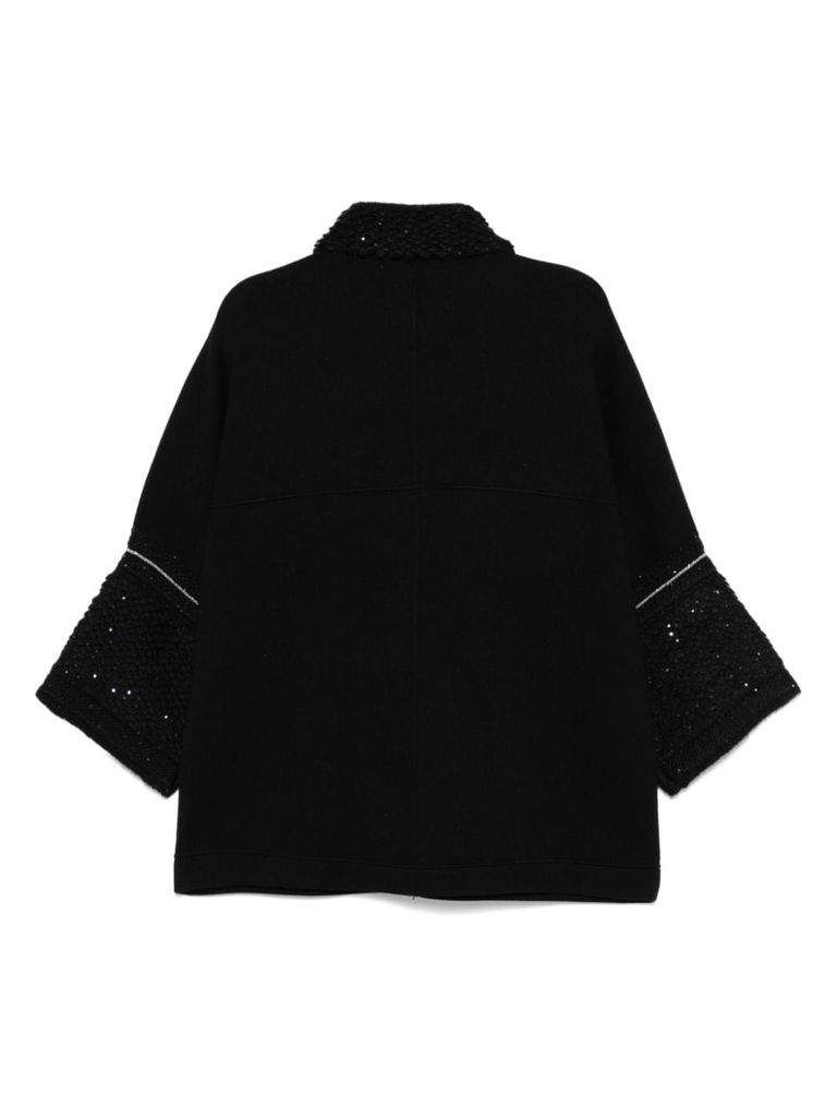 Shop D Exterior Cardigan With Pockets And Lurex Inserts In Black