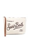 mc2 saint barth - Cream wool-effect clutch with logo