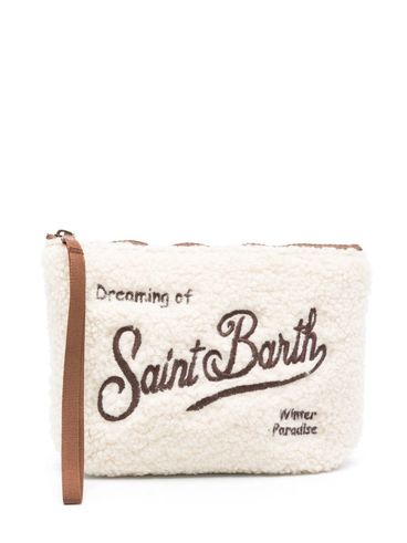 MC2 SAINT BARTH - Cream wool-effect clutch with logo