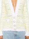 balmain - Cardigan in cotone con frange e dettagli lurex - 1