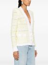 balmain - Cardigan in cotone con frange e dettagli lurex - 3