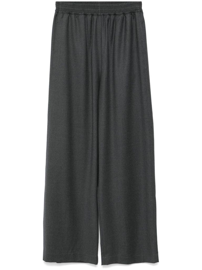 Fabiana Filippi Wide Virgin Wool Pants In Grey