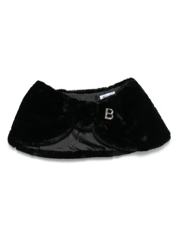 BLUGIRL - Fur scarf with knot and logo