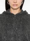 brunello cucinelli - Gray perforated cashmere and wool cardigan - 2