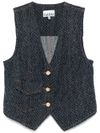 ganni - Gilet in cotone organico con tasca