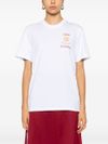 casablanca - T-shirt in cotone bianco con logo e sole - 3