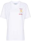 casablanca - T-shirt in cotone bianco con logo e sole