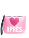 mc2 saint barth - Pink clutch with heart and logo