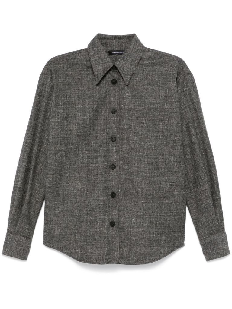 Fabiana Filippi Gray Flared Virgin Wool Shirt