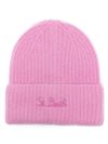 mc2 saint barth - Pink wool Moss beanie with logo embroidery