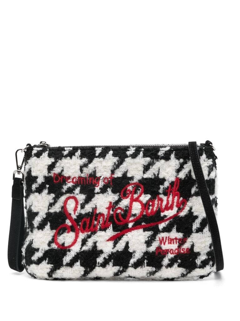 Shop Mc2 Saint Barth Black And White Parisienne Shoulder Bag