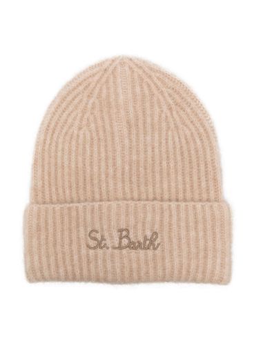 MC2 SAINT BARTH - Beige wool Moss beanie with logo embroidery