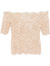 rabanne - Sequined top with wide collar