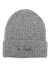 mc2 saint barth - Gray wool Moss beanie with logo embroidery