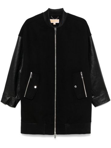 MICHAEL KORS - Short Mixed-Media coat with pockets