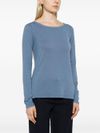 majestic filatures - Maglia in cashmere celeste girocollo - 2