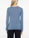 majestic filatures - Maglia in cashmere celeste girocollo - 3