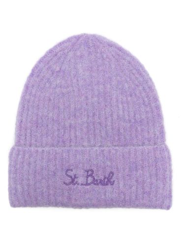 MC2 SAINT BARTH - Lilac wool Moss hat with logo embroidery