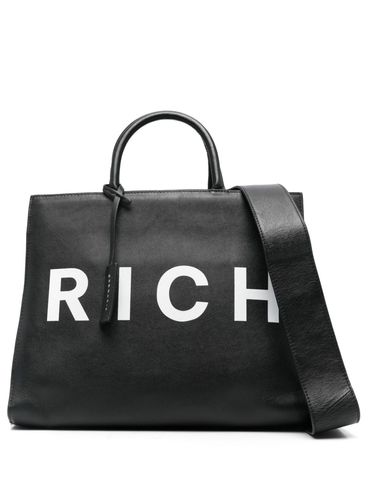 JOHN RICHMOND - Calf leather handbag with logo