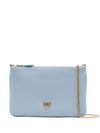 pinko - Pochette Flat Classic in pelle celeste