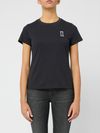 pinko - Blue cotton T-shirt with embroidered logo - 1