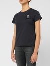 pinko - Blue cotton T-shirt with embroidered logo - 2