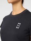 pinko - Blue cotton T-shirt with embroidered logo - 4