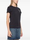 pinko - Blue cotton T-shirt with embroidered logo - 7